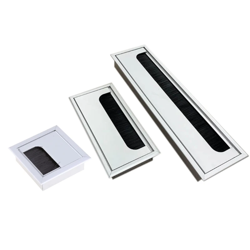 Aluminium Square Rectangle Desk Computer Wire Cable Outlet Insert Hole Cover Table Grommet Hardware