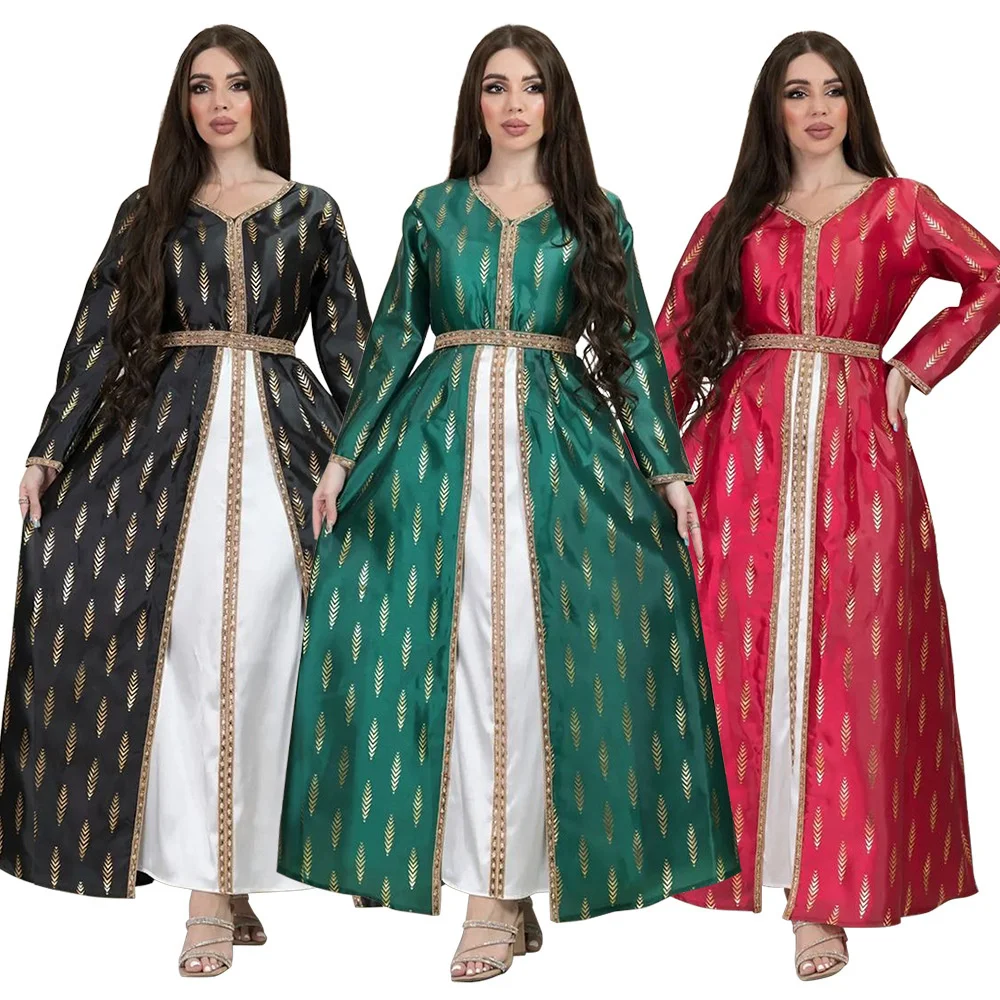 muslim-dress-for-prom-dubai-fake-2-pieces-long-dress-fashion-apparel-coloring-gold-stamping-saudi-arabia-abaya-robe-v-neck