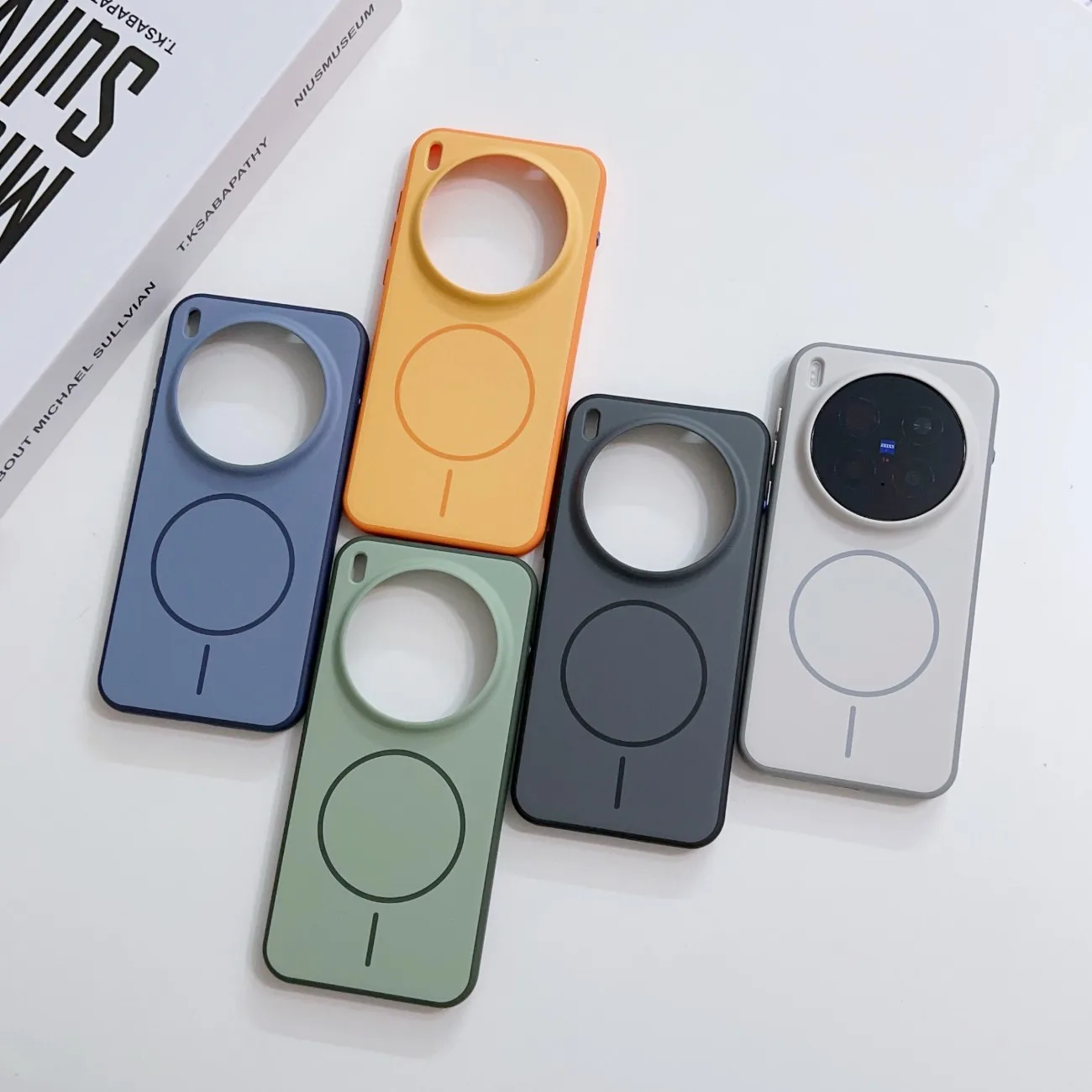 Luxury Matte Magnetic Phone Case with Wireless Charging and Shockproof Bumper