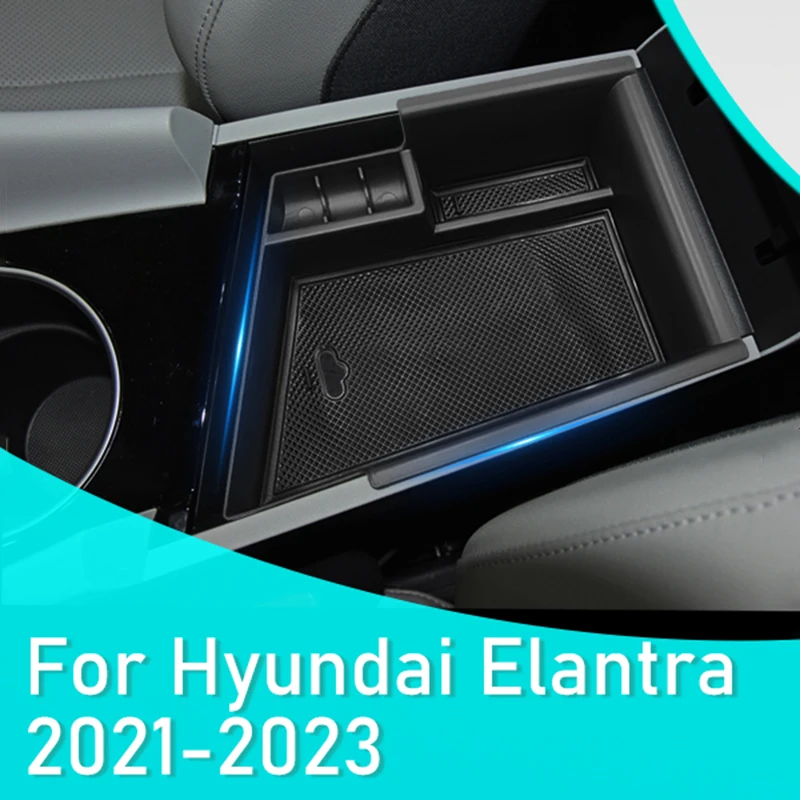 

For Center Console Organizer Hyundai Elantra 2021-2023 Accessories Armrest Storage Box Insert Tray (NOT Fit Manual Hand Break)