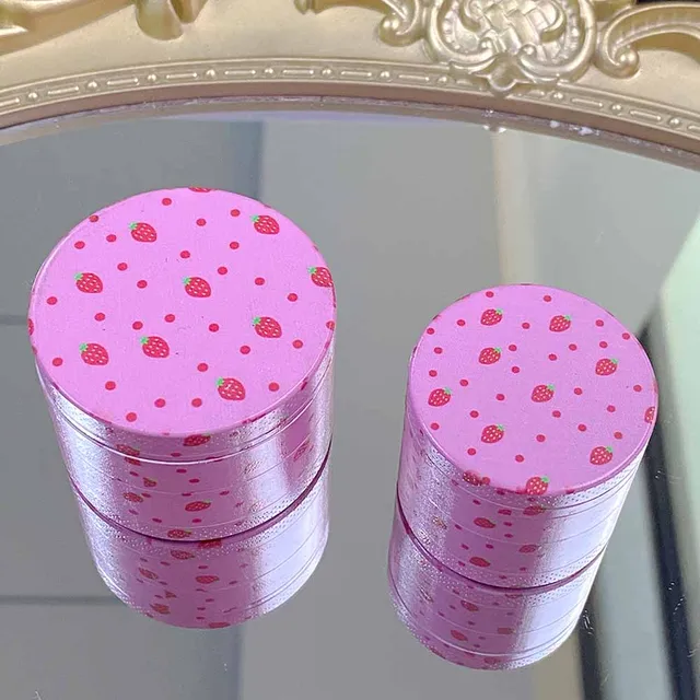 1PCS Strawberry Grinder Pink Crusher Mill 40mm 50mm Girly Birthday Present Valentine's Day Gifts Custom LOGO