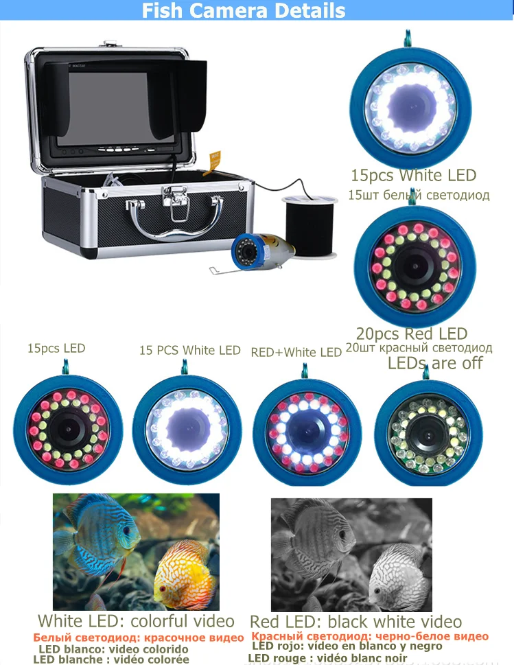 Camera for fishing underwater fisherman camera w/ 7 inch Monitor