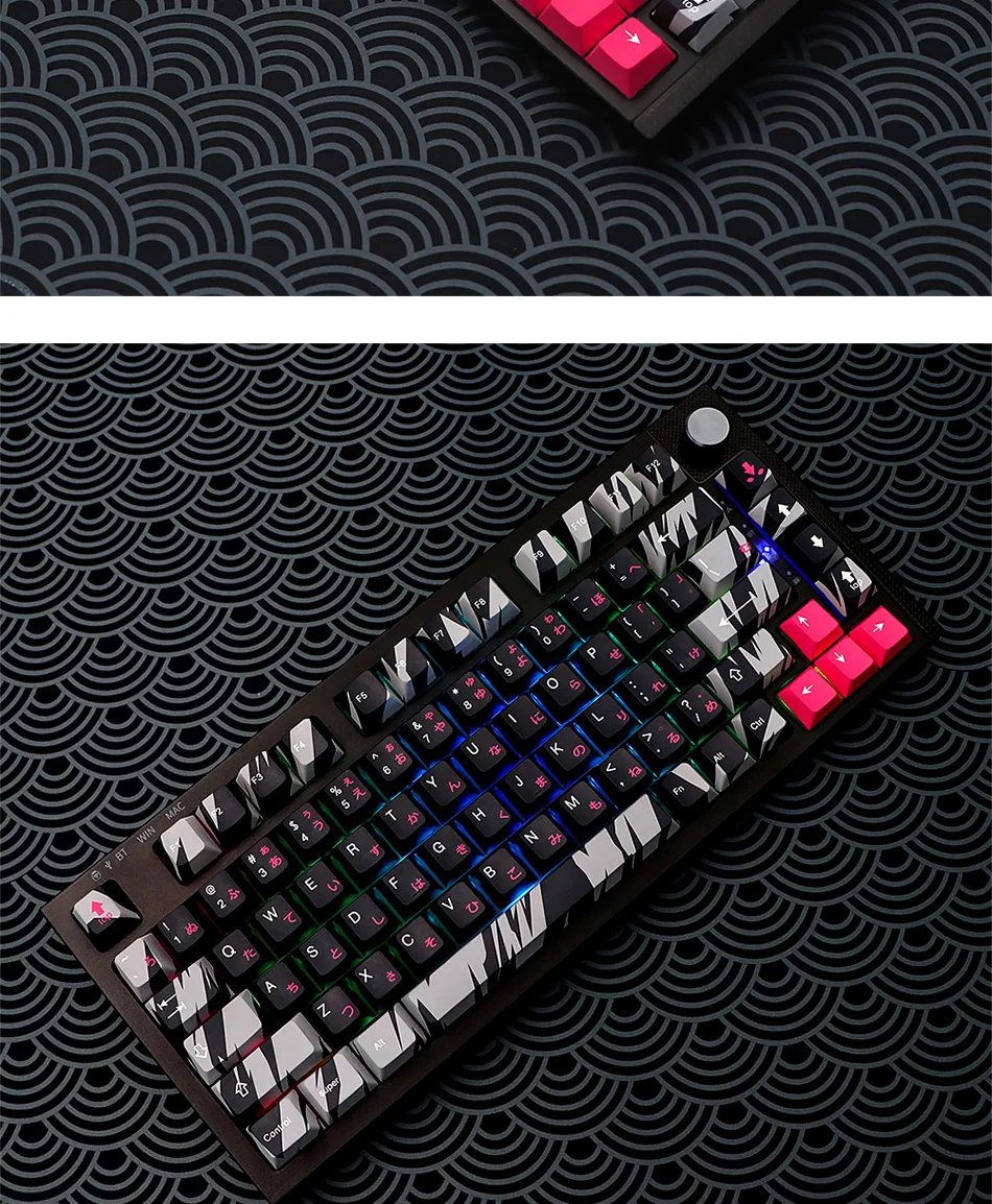 PBT Japonês Camuflagem Keycaps, Perfil Cereja, Sublimação