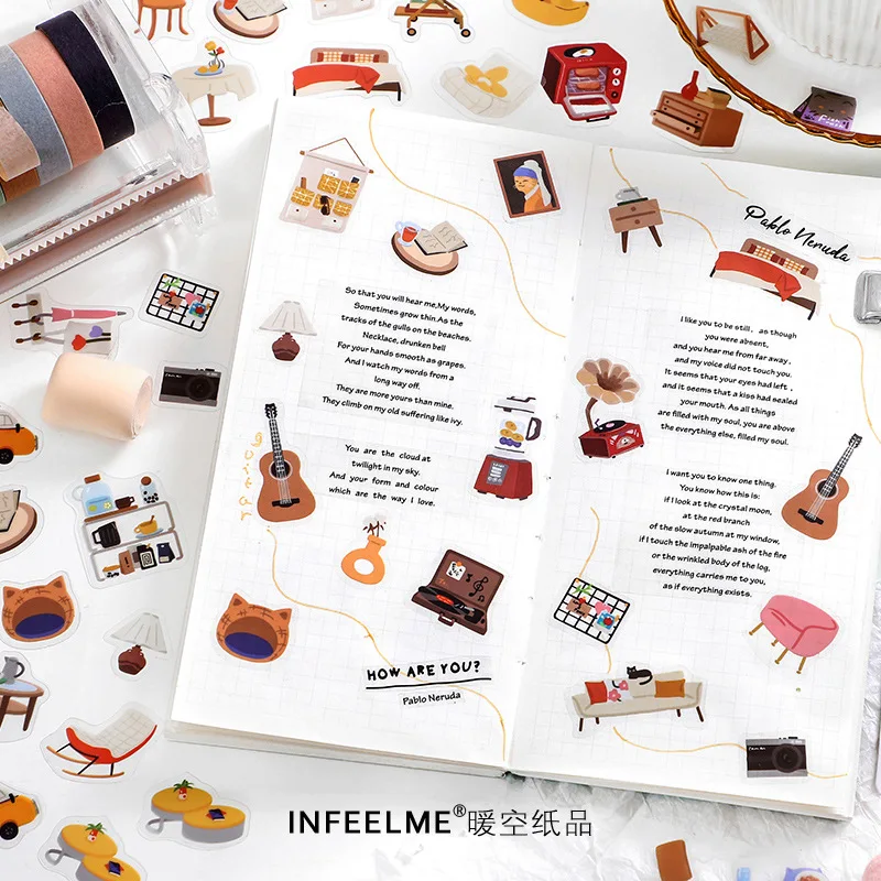 100 Blätter Kawaii Sticker + 12 DIY Anhänger – PET-transparent, Scrapbooking-tauglich, Für Tagebuch, Laptop & Geschenke