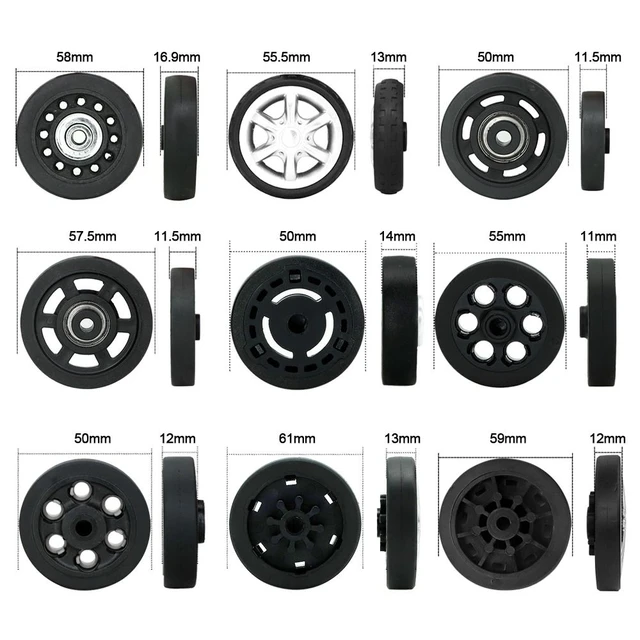 Roue de bagage Flexible, 4 pièces, pratique, vis à roulettes de