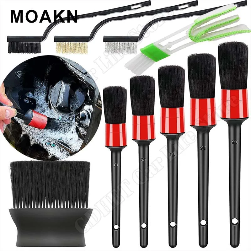 CarWashCleaningBrushesSetCarDashboardAirOutletWheelDetailingBrushKitAutoCleaning