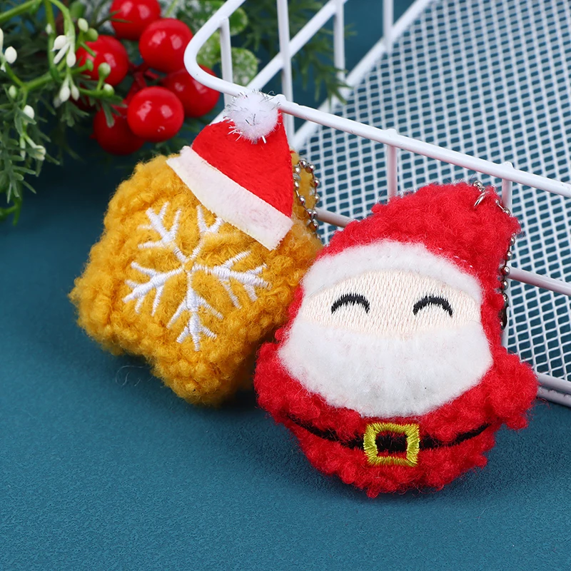 

Christmas Keychain Santa Snowman Reindeer Xmas Tree Plush Doll Pendant Home Decoration For Christmas Gifts