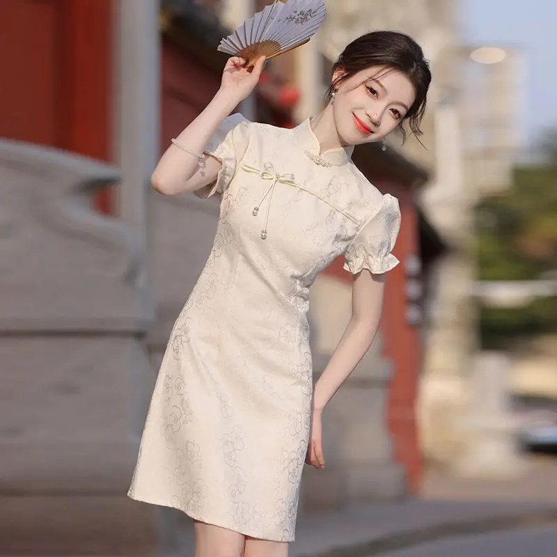 

Summer New Dress Retro Skirt Women's Fashion Improved Qipao Womens Dresses Chinese Cheongsams