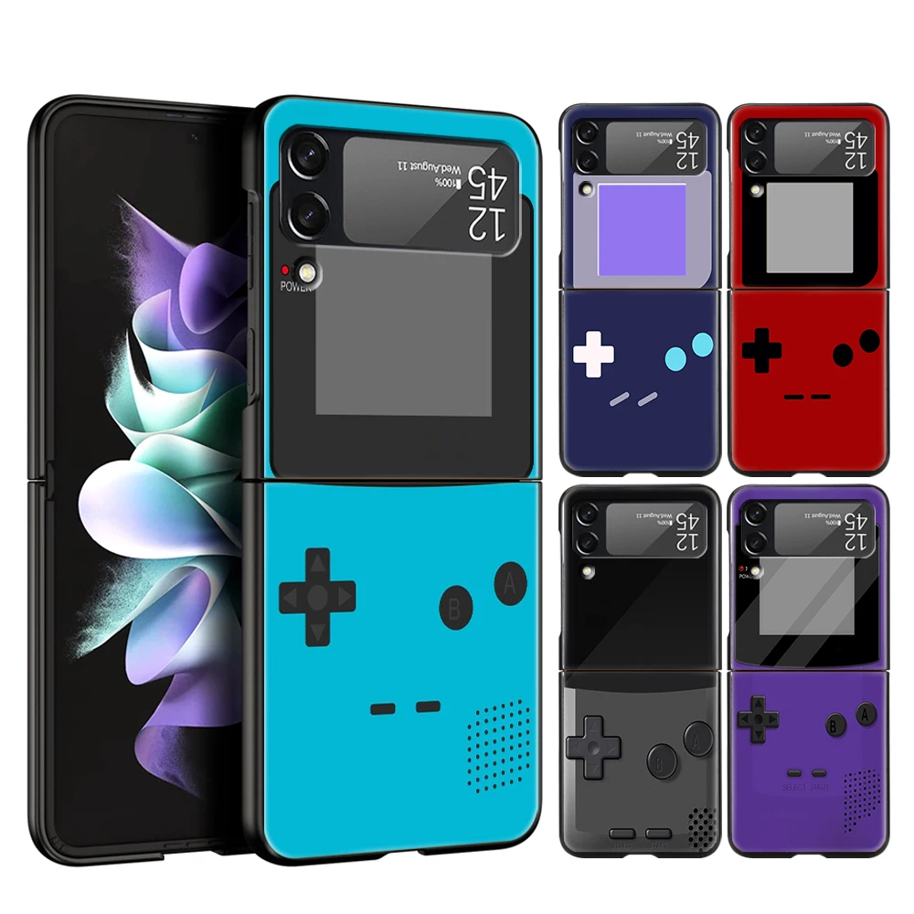 Retro Camera Game Play Hard Pc Phone Case Per Samsung Galaxy Z Flip 4 Cover Antiurto Nera Per Samsung Z Flip 3 6.7 Pollici Shell