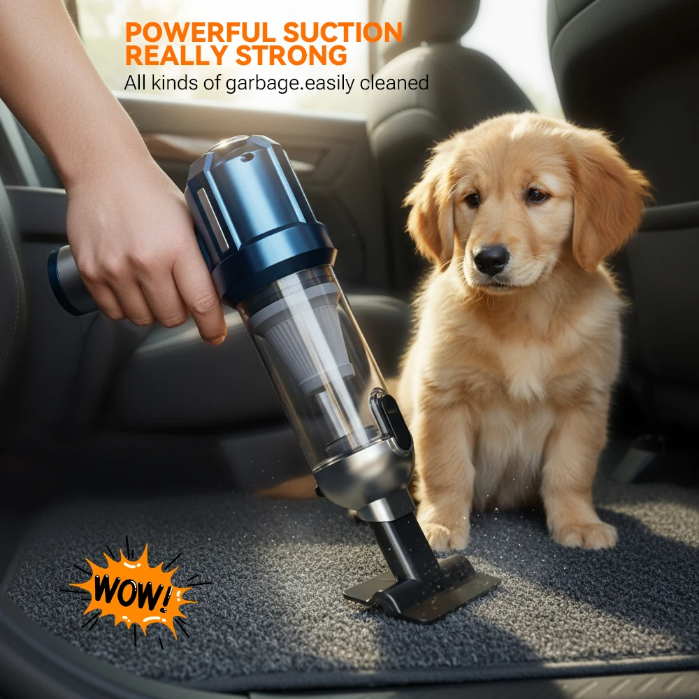 SZUK Foldable Mini Vacuum Cleaner, 90° Rotating Portable 6000mAh Brushless Motor New Cordless Car Vacuum Cleaner - Image 6