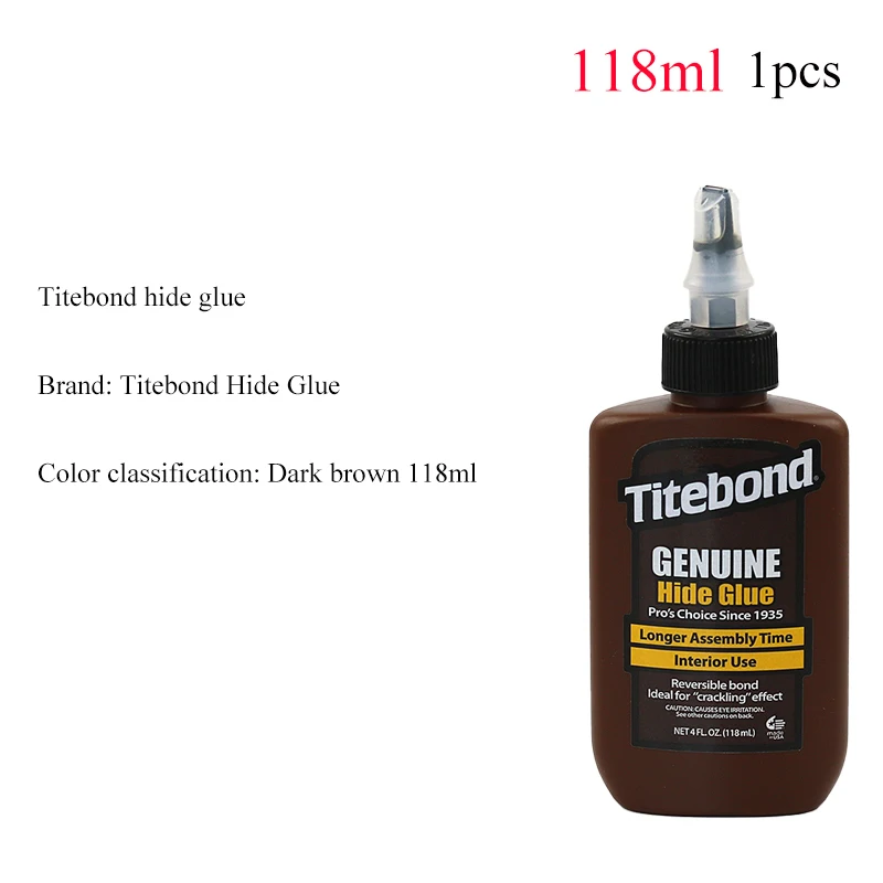 1pcs Titebond Hide Glue Violin Guitar Woodworking Glue Antique Repair Heating Removable 118ml Wood Repair Kit