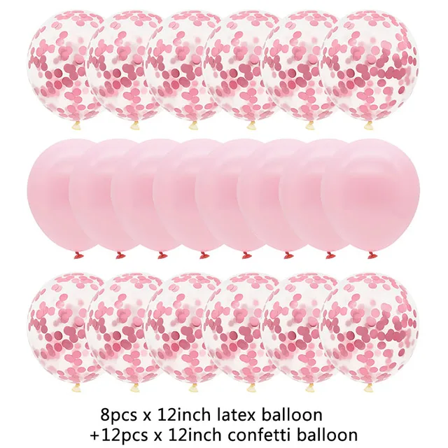 20Pcs Rose Gold Balloon Set Confetti Metallic Balloons Birthday Party Wedding Decoration Anniversary Globals Baby Shower Balloon 20pcs latex balloon
