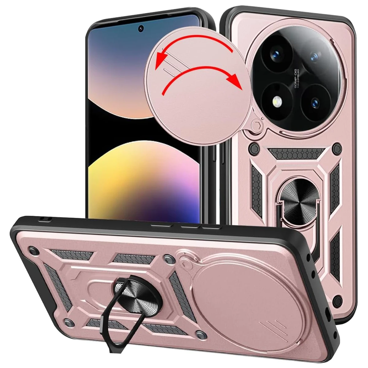 Military Armor Case with Ring Stand Holder - Enhanced Protection Cover