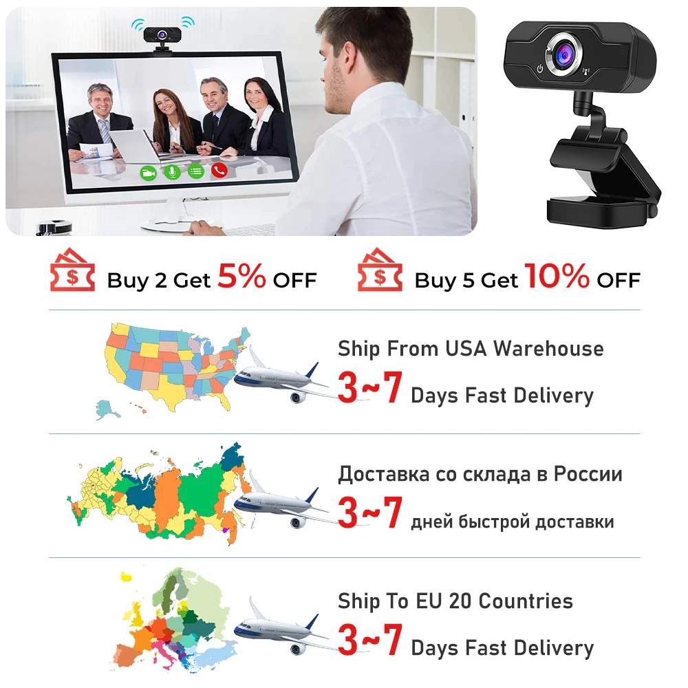 PEGATAH U6 Webcam 1080p full hd for pc computer laptop usb webcamera with microphone for Video Calling Conference Work Live pc webcam,pc web camera,computer camera