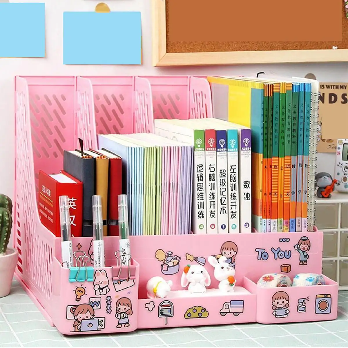 מדף קבצים מרובה צבעים תיבת אחסון תיבת קבצים לשולחן תיבת קבצים מרובת תכליתיות מדף מרובה שכבות מדף משרדי לספרים