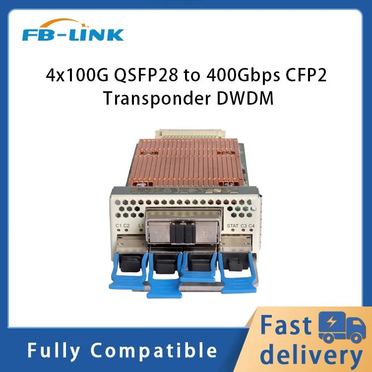 4x100G to 400Gbps CFP2 Transponder DWDM tunable coherent OTU muxponder Data Transfer sfp module