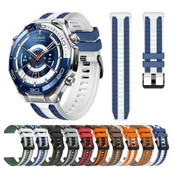 Premium Two - Toned Silicone Strap for 46mm Watches, 22mm Band Width (DarkGray Orange)
