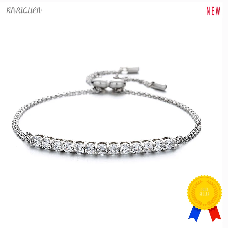 

Женский браслет из серебра 925 пробы, с муассанитом