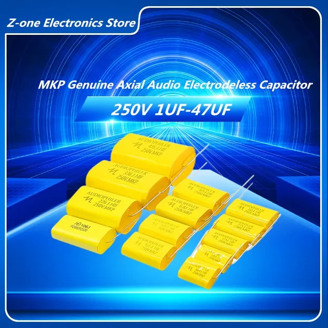 5PCS MKP 250V 1UF 1.5 1.8 2.2 2.7 3.3 4.7 5.6 6.8UF 8.2 10 12 15 20 22 33 47UF Higt quality Axial Audio Electrodeless Capacitor