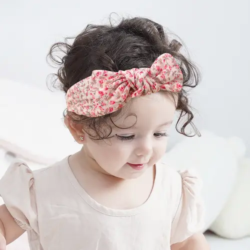 5Pcs/Set Solid Muslin Cotton Linen Baby Headband Elastic Rabbit Ear Hair Band Infant Girl Turban Headwraps Stretch Accessories - Image 6