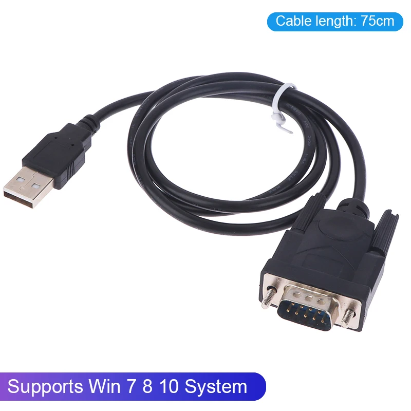 USB RS232-DB 9 핀 수 케이블 어댑터 변환기는 Win 7 8 10 Pro 시스템을 지원합니다. 다양한 직렬 장치 케이블 75cm를 지원합니다.