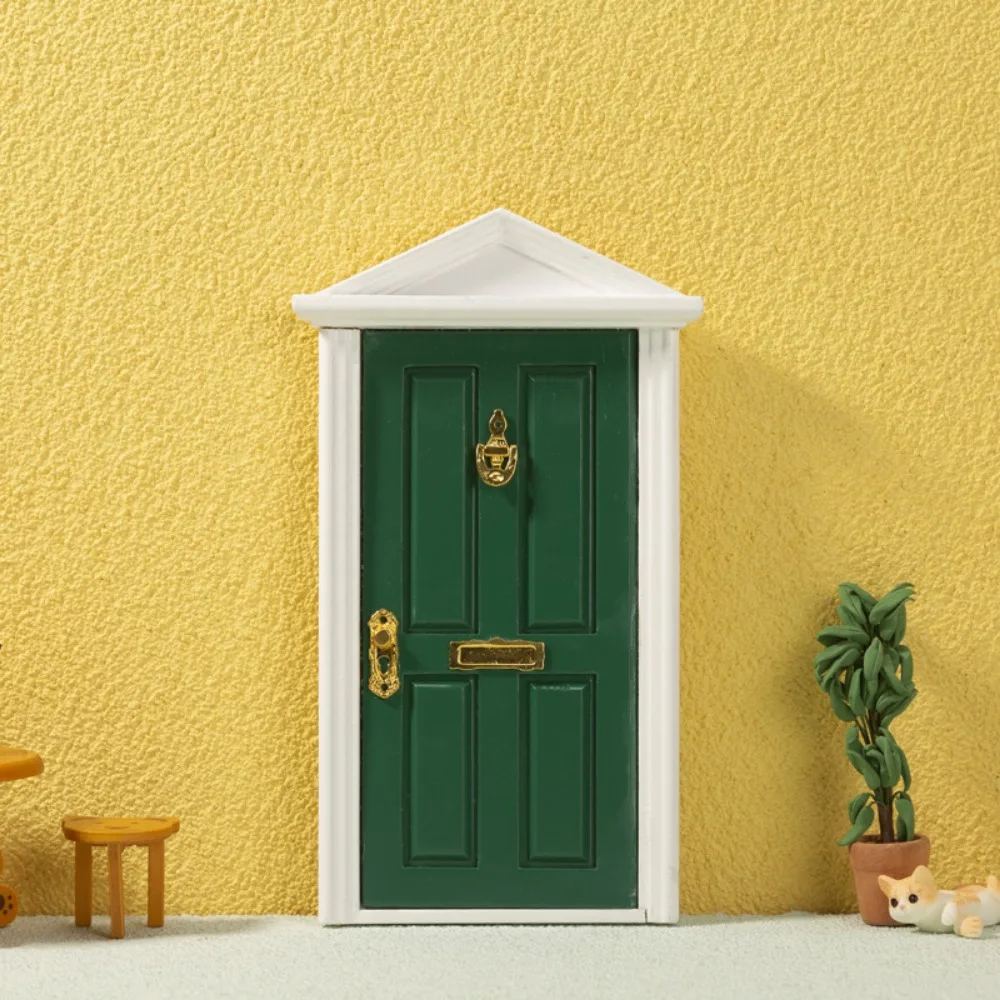 Miniature Wood Elf Door Tooth Fairy Door Mini House Accessories Pretend Play Toy Gift for Kids Furniture Simulation Miniatures miniature figurines miniature house kit