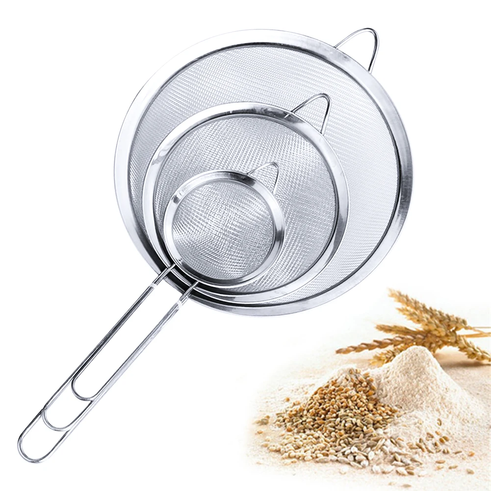 

1PCS Fine Mesh Strainer Stainless Steel Fine Skimmer Food Strainer With Long Handle Kitchen Cooking Gadgets Accessories