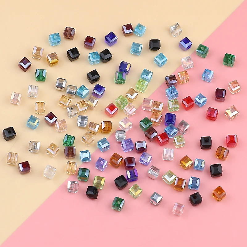 절묘한 오스트리아 스퀘어 컬러 크리스탈 구슬 6mm/50PCS 크리스탈면 처리 된 구슬 쥬얼리 DIY 팔찌 목걸이 액세서리