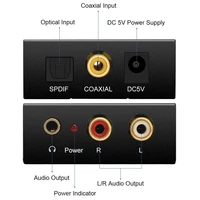 DAC Digital Analog Audio Converter Optical SPDIF Toslink Coaxial Input To L/R RCA 3.5mm Jack Headphone Amplifier Output for TV 2