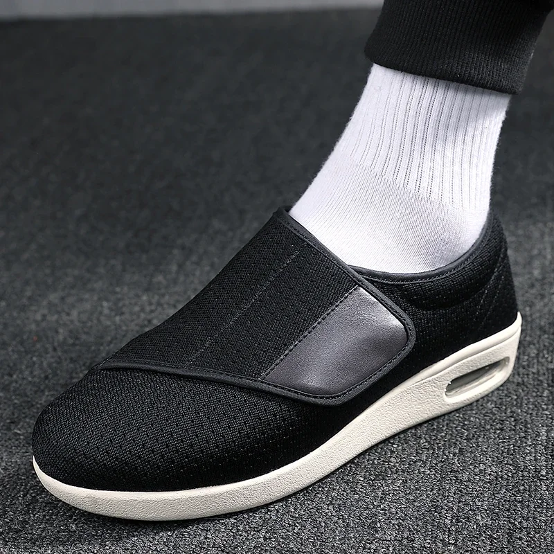 Zapatos ortopédicos de pies anchos para hombre, calzado informal para caminar hinchados, ajuste de pulgar, cómodo y suave, talla grande - Imagen 4