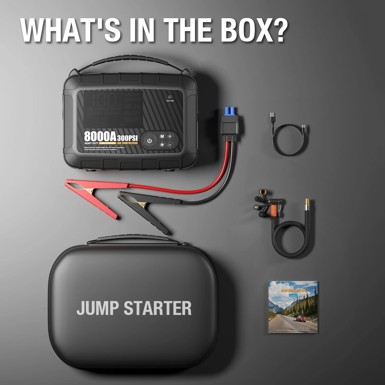 8000A Professional Heavy Duty Car Jump Starter Powerful Car 12V Battery Starter Booster Starting Device
