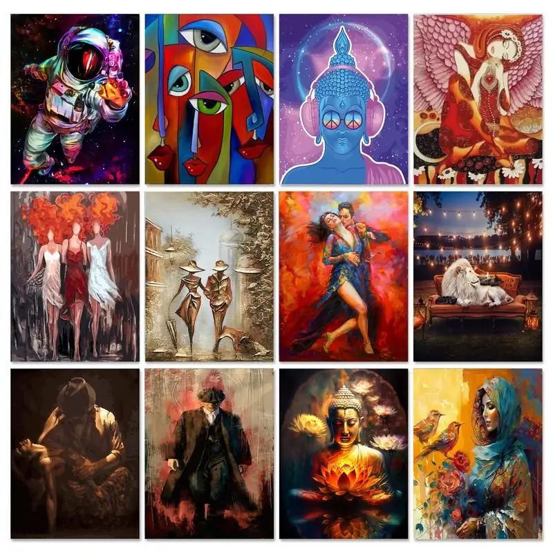 GATYZTORYFramePaintByNumbersForAdultsAbstractArtDiyCraftsOil