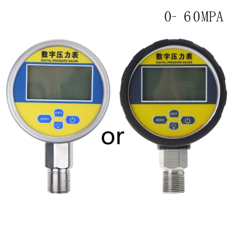 

Digital Pressure Gauge with Bottom Connector & Rubber Protector 5 Units Switchable 3.15" Multipurpose Pressure Gauge