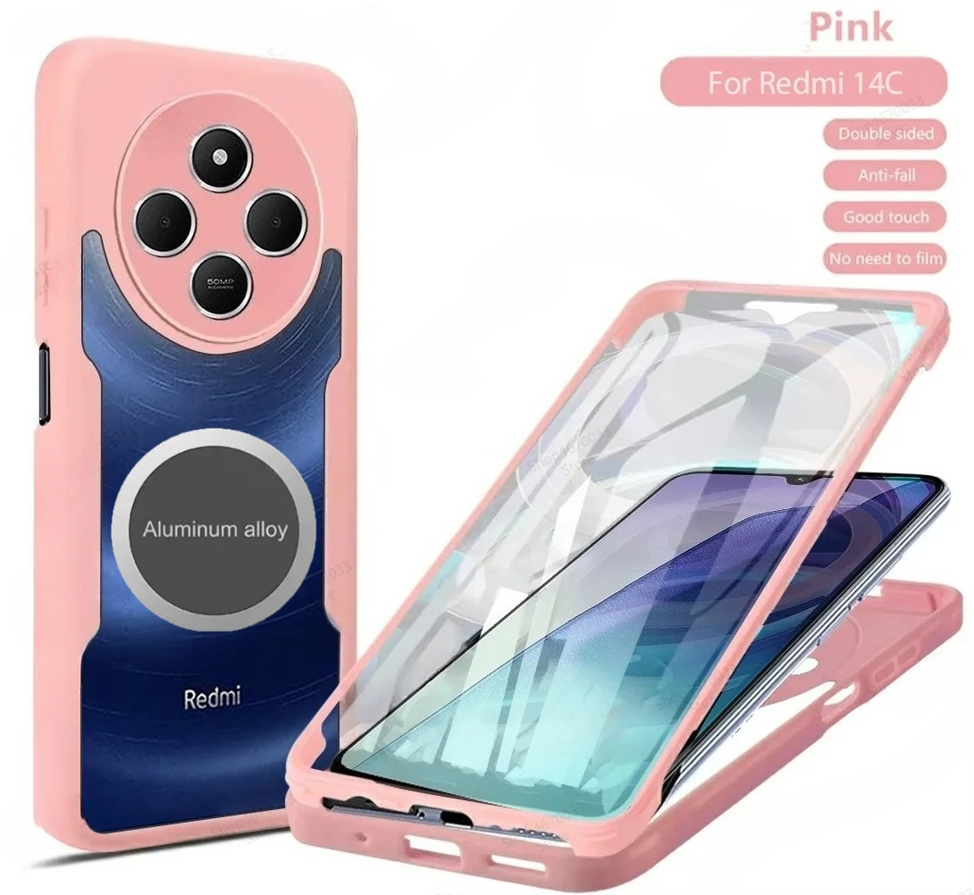 Transparent 3-in-1 360° Screen Protector with Metal Magnetic Car Holder and Phone Back Cover