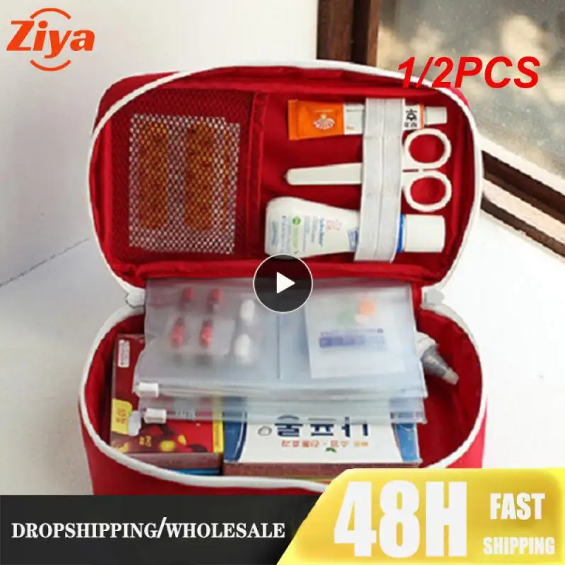 

1/2PCS Large Capacity Portable Medicine Storage Bag Outdoor First Aid Kit Organizer Travel Medicine Package Empty Medicine