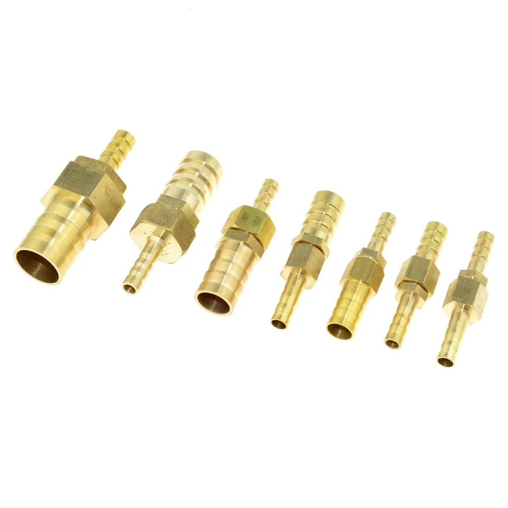 Brass 6mm Hose Barb Fitting to 8mm 10mm 19mm OD Raccord Barb Reducer Barbed Adapter Pipe Fittings Gas Copper Coupler Connector