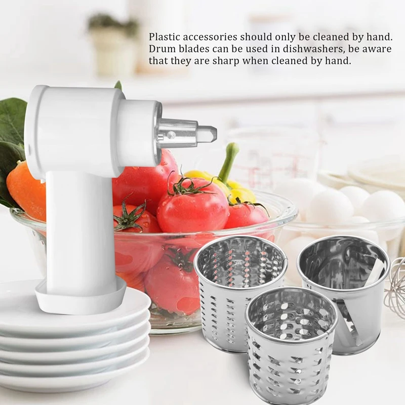 Honhill Vegetable Slicer/Shredder/Cheese Grater for KitchenAid Stand Mixer  Attachment Slicing Shredding Accessories