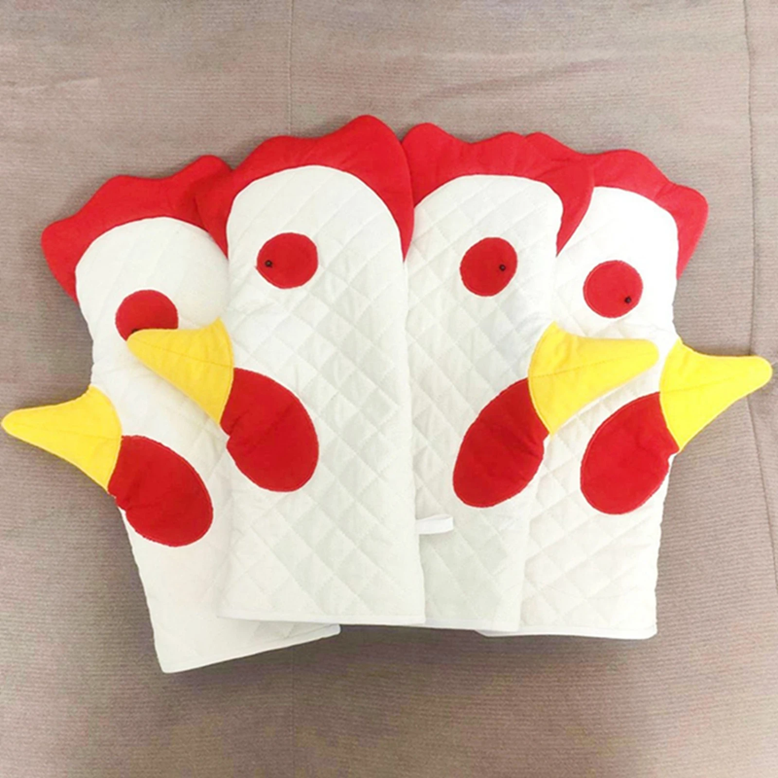Heat Resistant Oven Mitts Cartoon Rooster Oven Gloves Gloves Microwave Heat Resistant Baking Insulation Cooking Kitchen