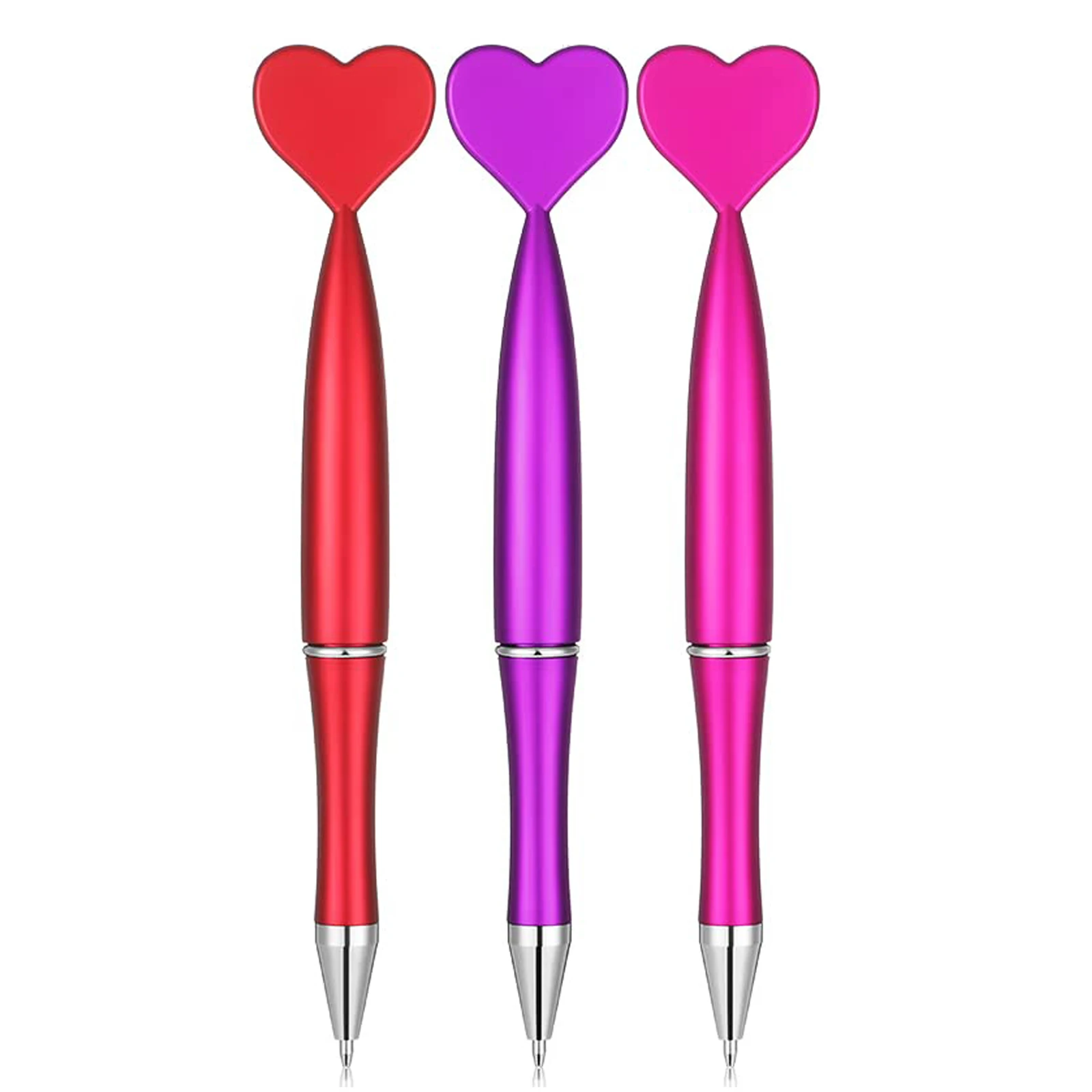 

3pieces Valentine's DayHeart Shape Pens Black Gel Ink Rollerball Pens for Office School Supplies Birthday Presents ballpoint pen
