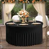White Polyester Elastic Tablecloth Cover Wedding Banquet Round Spandex Table Skirt Conference Office Tablecloth Party Decoration 3