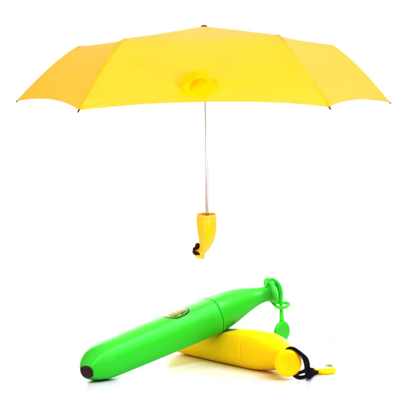 

Banana Umbrella Parasol Rainy Creative Fruit Folding Umbrellas For Women Men UV Windproof Umbrellas
