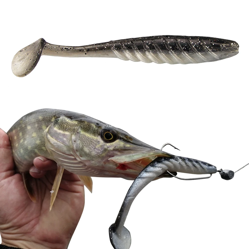 ESFISHING Angelköder Ripple Shad 100mm 125mm 70mm Weicher SwimBait Meeresangeln Plastikköder Hecht Barsch Pesca