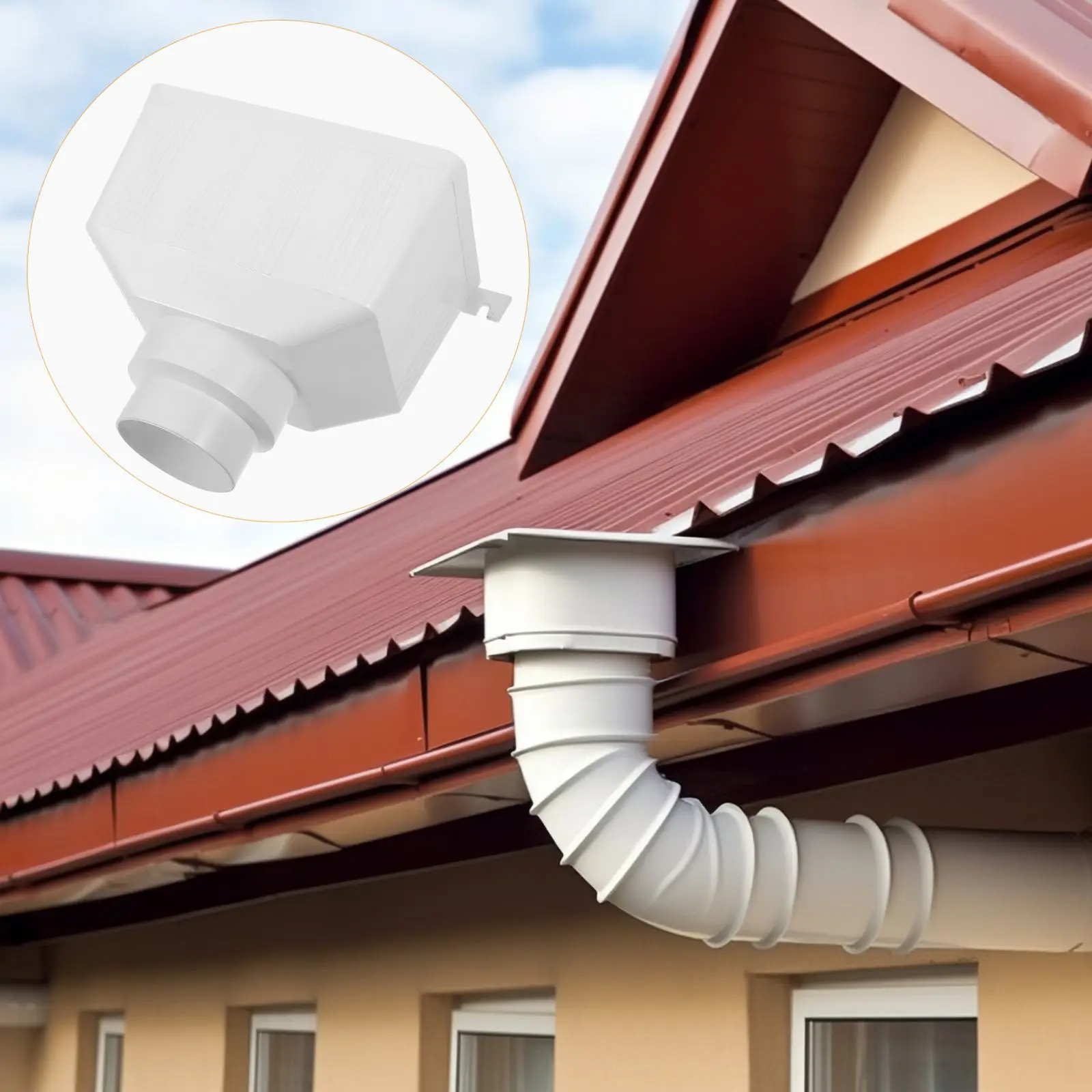 Pvc Drainage Pipe Durable Downspout Connector Rainwater Gutter Head Diverter Hose Plumbing System Accessories Water Flow