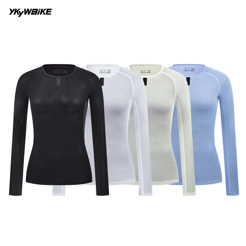 YKYW Breathable Women's Long Sleeve Base Sweatshirt Cycling Jersey Moisture Wicking Road Bike Base Layers Bicycle Undershirt