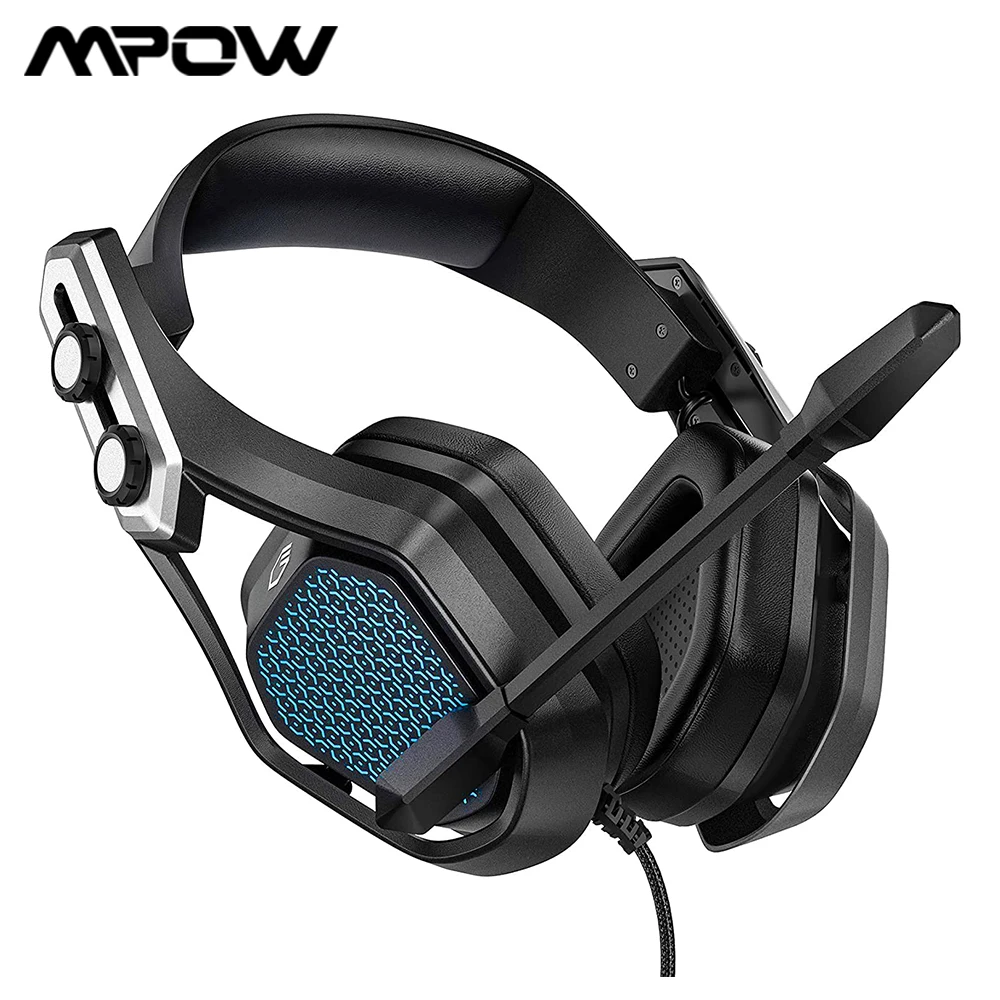 

Mpow Iron SE Gaming Headset with Noise Canceling Microphone Crystal 3D Gaming Sound Wired Headphone for PC Mac PS5 PS4 Xbox One