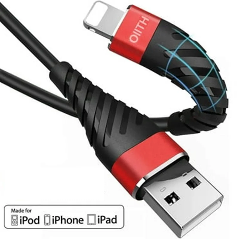 thumbnail image 1 of Cable USB de carga rápida para teléfono móvil, Cable de datos de 2m y 6 pies, 2.4A, para iPhone 11, 12, 13 Pro, X, XS Max, 6, 7, 8 Plus, SE, iPad, 1 of 5