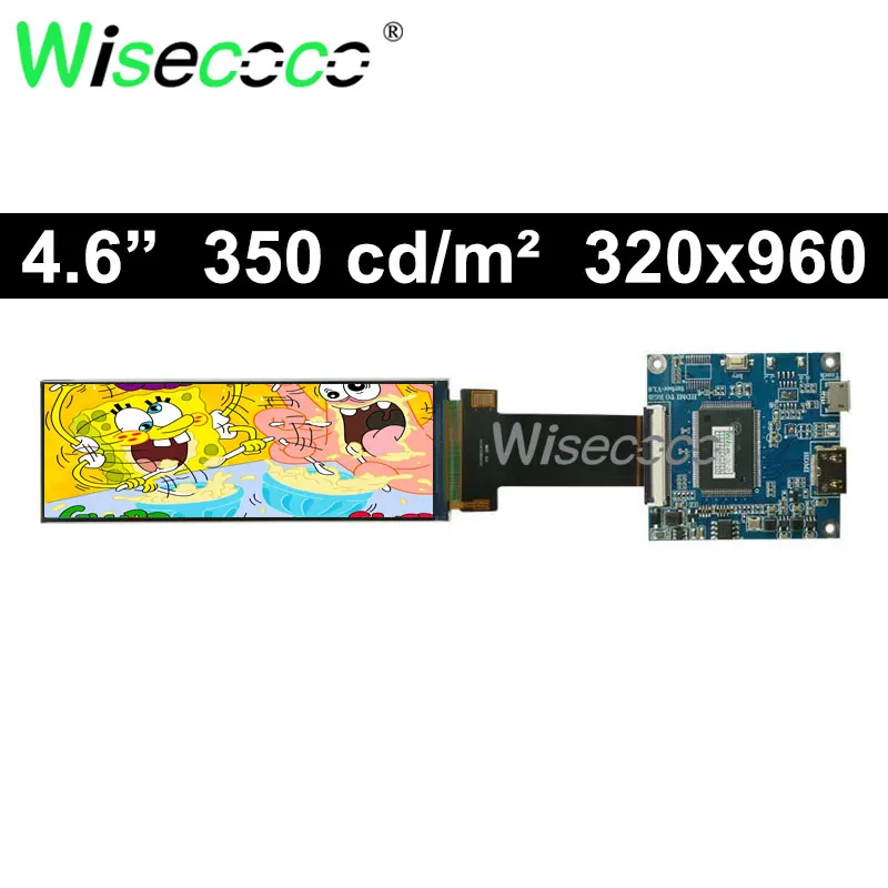 Wisecoco-stretched Bar Display Lcd para Veículo Elétrico Spi Rgb Screen Driver Board Painel Coffee Machine Panel 46 320×960