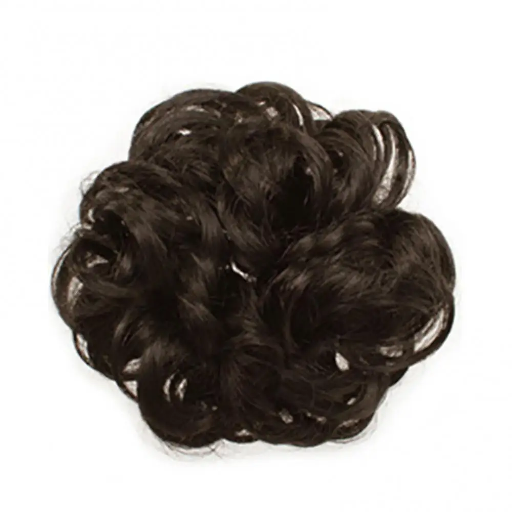 Synthetic Fiber Curly Chignon Fake Hair Extension Bun Wig Hairpiece for Women