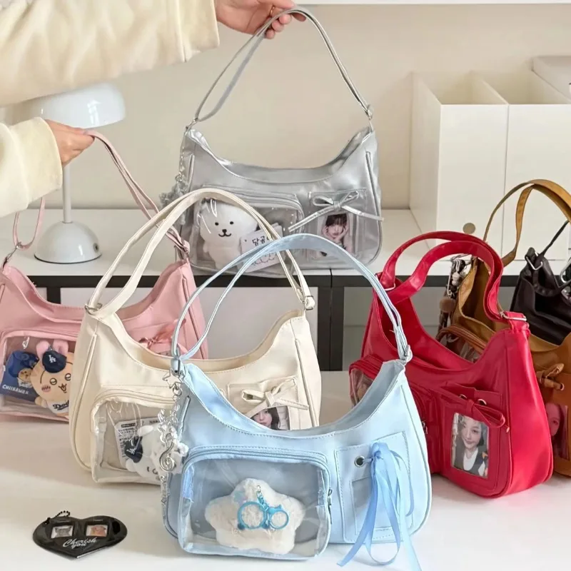 Y2k Harajuku Shoulder Bag Women Korean Transparent Ita Bag School Crossbody Bag Female Japanese Designer Preppy Handbag Purse 3