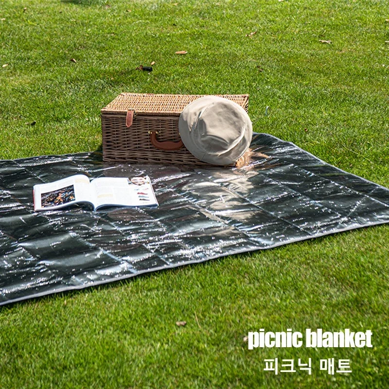캠핑 그라운드 시트 방수 피크닉 매트, 다기능 PE 알루미늄 호일, 수분 장벽, 야외 휴대용 텐트 매